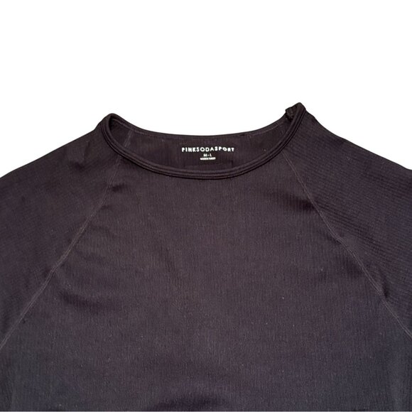 Women's Pink Soda Sport Ribbed Seamless Cropped T-Shirt-Black-Size M/L-GUC - Picture 3 of 6